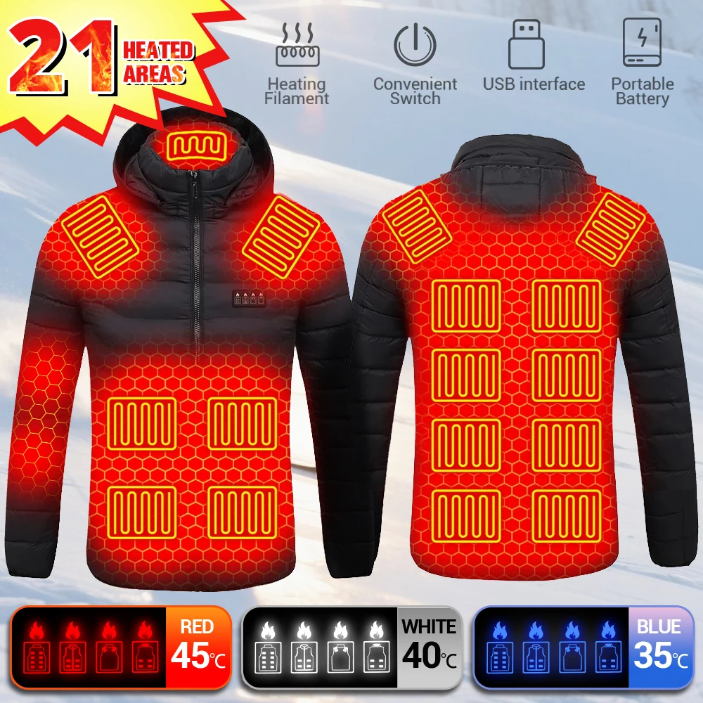 21 Areas Heated Jacket Men Women Electric Heating Jackets Heated Down Thermal Coat Clothing Winter Heatable Cotton Jacket
21 Areas Heated Jacket Men Women Electric Heating Jackets Heated Down Thermal Coat Clothing Winter Heatable Cotton Jacket
