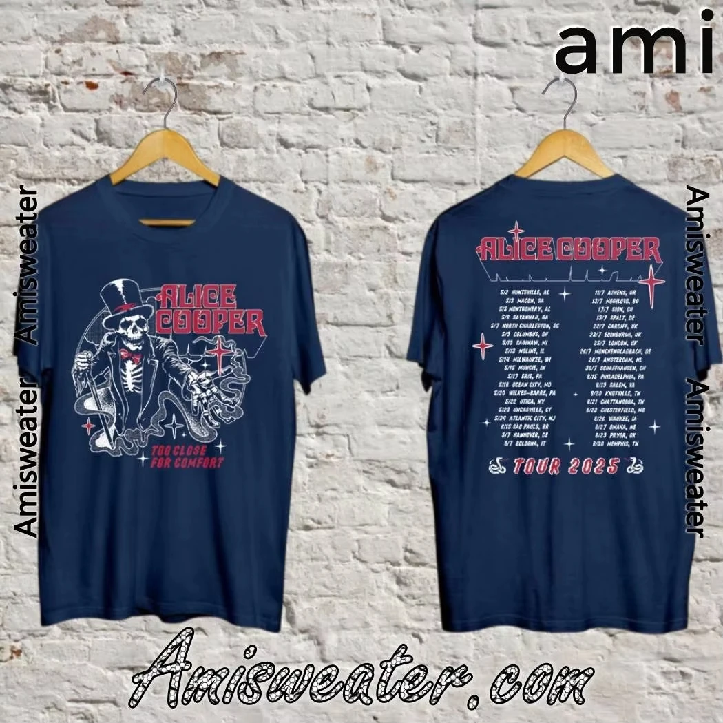 Футболка Alice Cooper Too Close for Comfort Tour 2025 Ringmaster Skeleton --- Высококачественный роскошный топ для мужчин и женщин Y2k
Футболка Alice Cooper Too Close for Comfort Tour 2025 Ringmaster Skeleton --- Высококачественный роскошный топ для мужчин и женщин Y2k