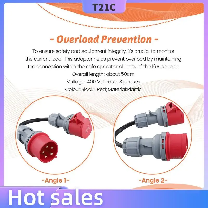 T21C 2X 5 Pin Red 32A Male To 16A Female CEE-Adapter Gen Ev Charger Extension Cord Connector 400V Outlet
T21C 2X 5 Pin Red 32A Male To 16A Female CEE-Adapter Gen Ev Charger Extension Cord Connector 400V Outlet