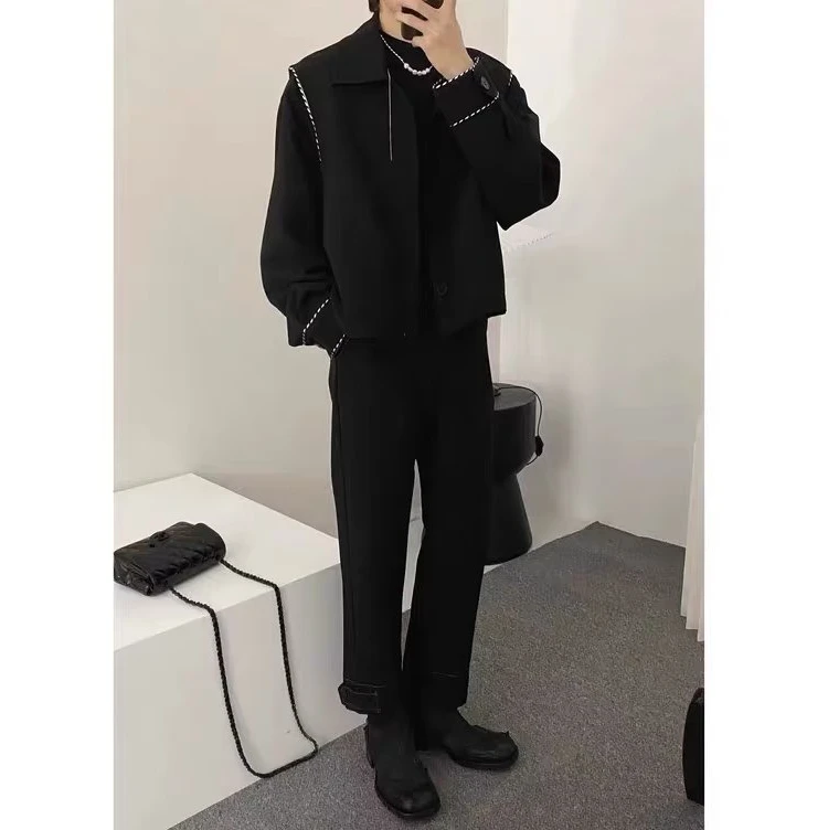 Chic Korean Sle Men's Jaet Outerwear Design Sensation irt Long Sve Collar Button up Windproof Cotton Poly...
Chic Korean Sle Men's Jaet Outerwear Design Sensation irt Long Sve Collar Button up Windproof Cotton Poly...
