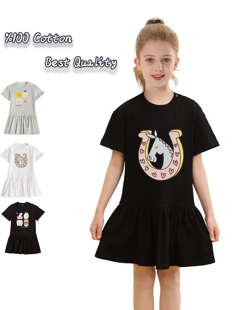 Cute Girls Summer Dress Cotton 2025 Fashion Vacation Casual Wear Short sleeved Kids Skirt Cartoon Animals Child Princess Dress
Cute Girls Summer Dress Cotton 2025 Fashion Vacation Casual Wear Short sleeved Kids Skirt Cartoon Animals Child Princess Dress