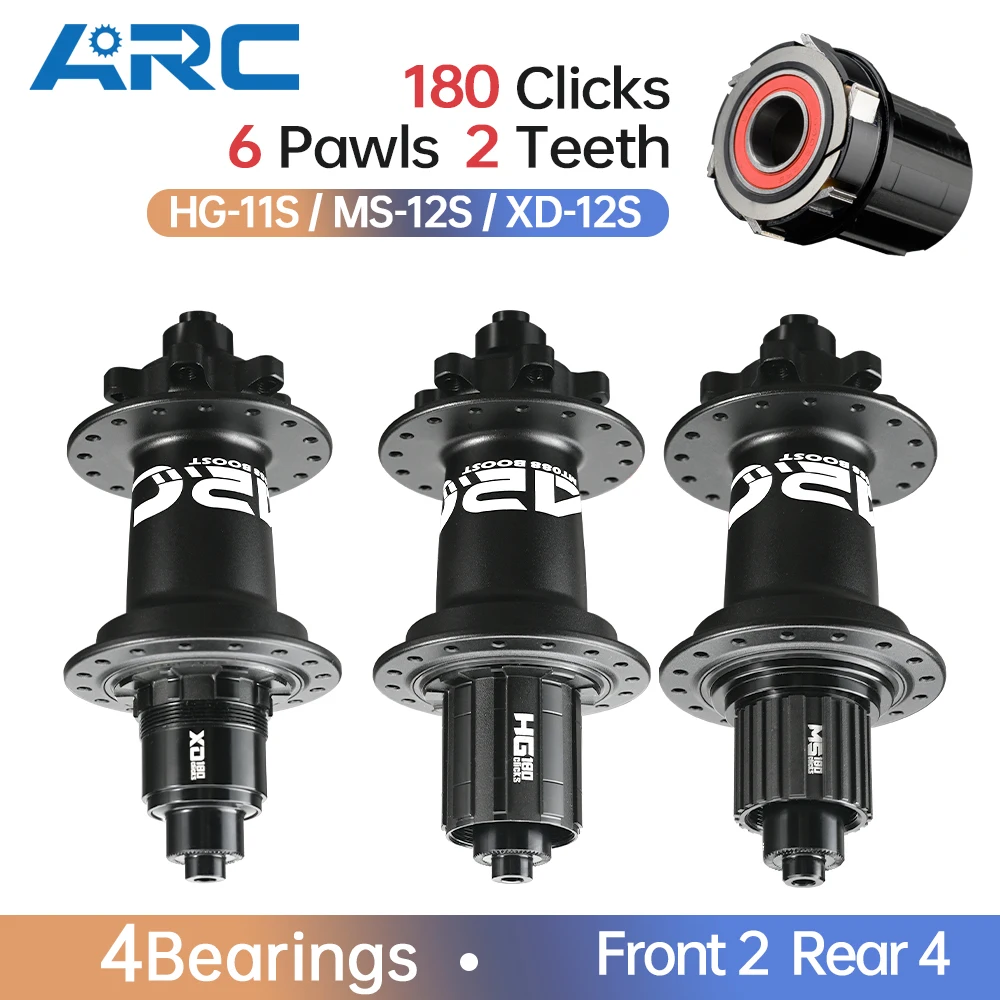 ARC MTB Bike Hub BOOST 12x148 10x141 Bicycle Hubs 180 Click 6 Claws Bearing HG XD MS Disc Brake Micro Spline 8 9 10 11 12 Speed
ARC MTB Bike Hub BOOST 12x148 10x141 Bicycle Hubs 180 Click 6 Claws Bearing HG XD MS Disc Brake Micro Spline 8 9 10 11 12 Speed