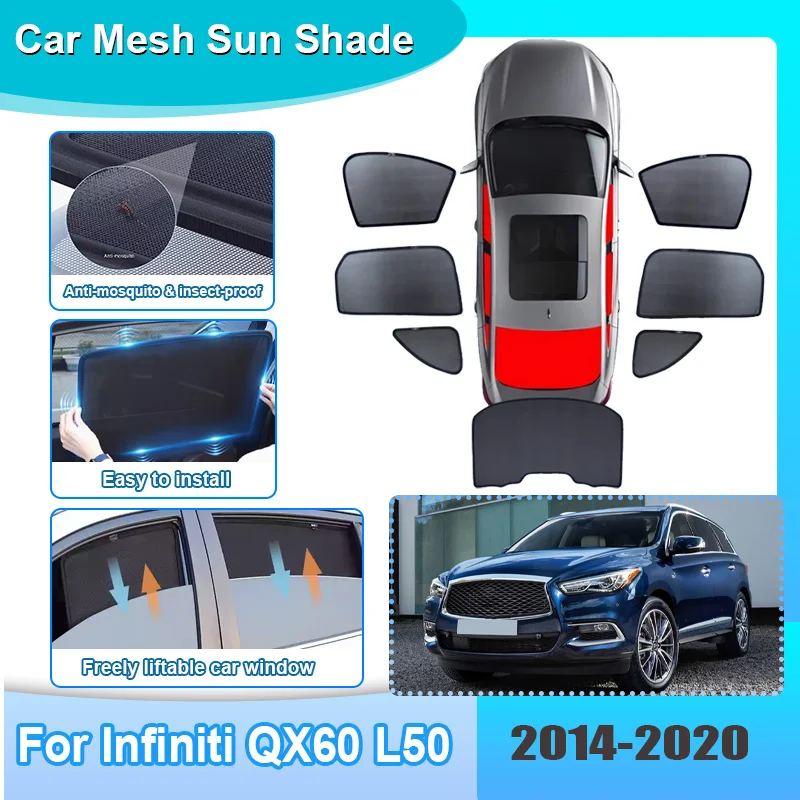 Car Window Sunshade For Infiniti QX60 L50 2014-2020 Visor Mesh Anti-UV Heat Insulation Windshield Frame Curtain Auto Accessories
Car Window Sunshade For Infiniti QX60 L50 2014-2020 Visor Mesh Anti-UV Heat Insulation Windshield Frame Curtain Auto Accessories