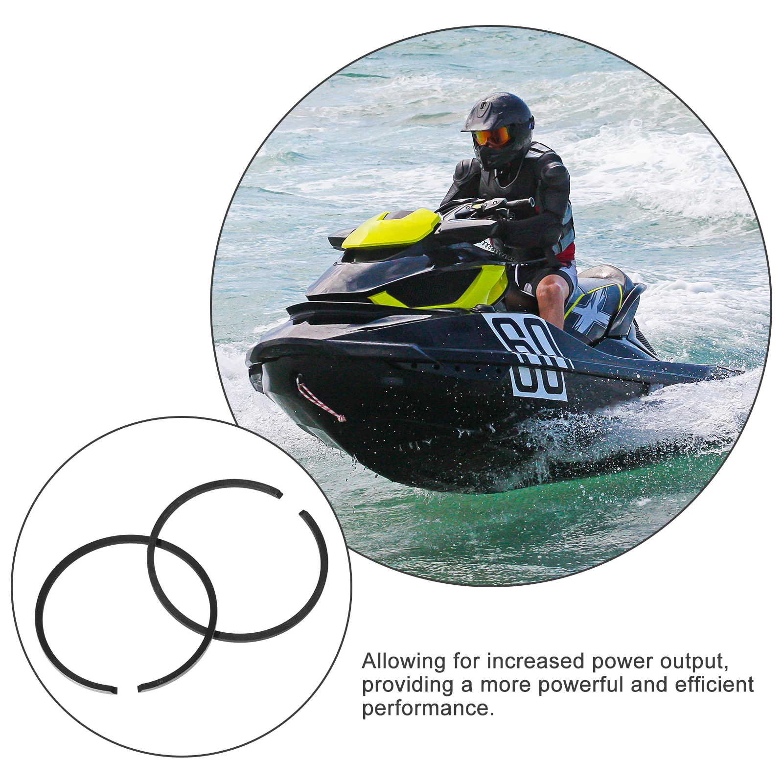 2pcs Boat Piston Ring Outerboard Motor Fitting Replacement Marine Engine ABS Durable Smooth Surface for Kayak Motors Parts 
2pcs Boat Piston Ring Outerboard Motor Fitting Replacement Marine Engine ABS Durable Smooth Surface for Kayak Motors Parts