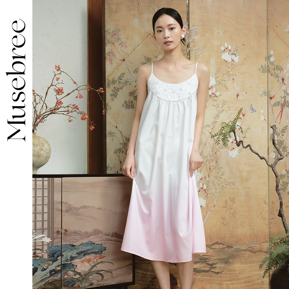 Musebree Women's Floral Embroidery Night Dress Ladies Gradient Dyeing Nightdress Sleeveless Pajamas Dress Spring Women Sleepwear
Musebree Women's Floral Embroidery Night Dress Ladies Gradient Dyeing Nightdress Sleeveless Pajamas Dress Spring Women Sleepwear
