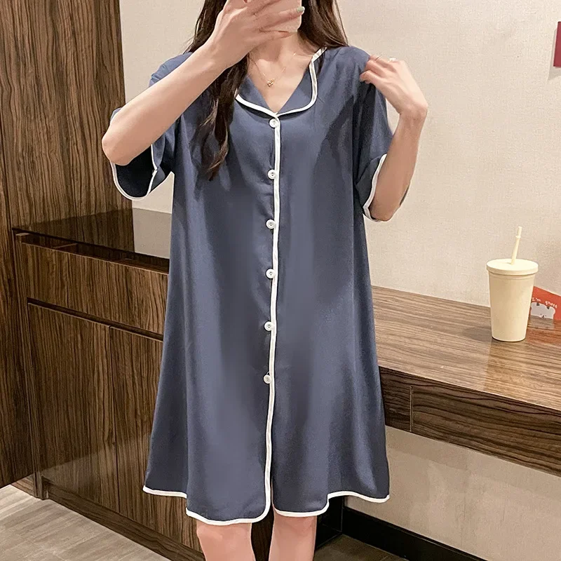 Plus size ladies pajamas summer sweet sleeves family dress ice silk night skirt shirt cute night dress
Plus size ladies pajamas summer sweet sleeves family dress ice silk night skirt shirt cute night dress