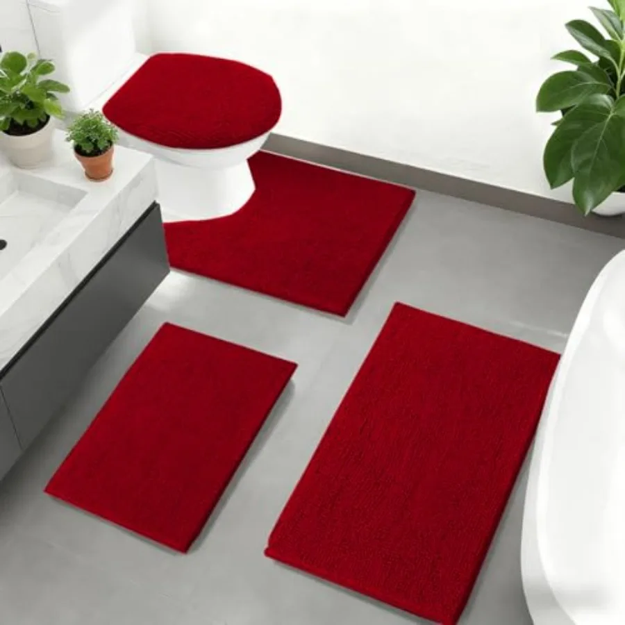 Bathroom Rugs Sets 4 Pcs with Toilet Lid Cover Non Slip Bathroom Mats Extra Soft Chenille Bath Rugs Absorbent Shaggy Rugs Perfe
Bathroom Rugs Sets 4 Pcs with Toilet Lid Cover Non Slip Bathroom Mats Extra Soft Chenille Bath Rugs Absorbent Shaggy Rugs Perfe