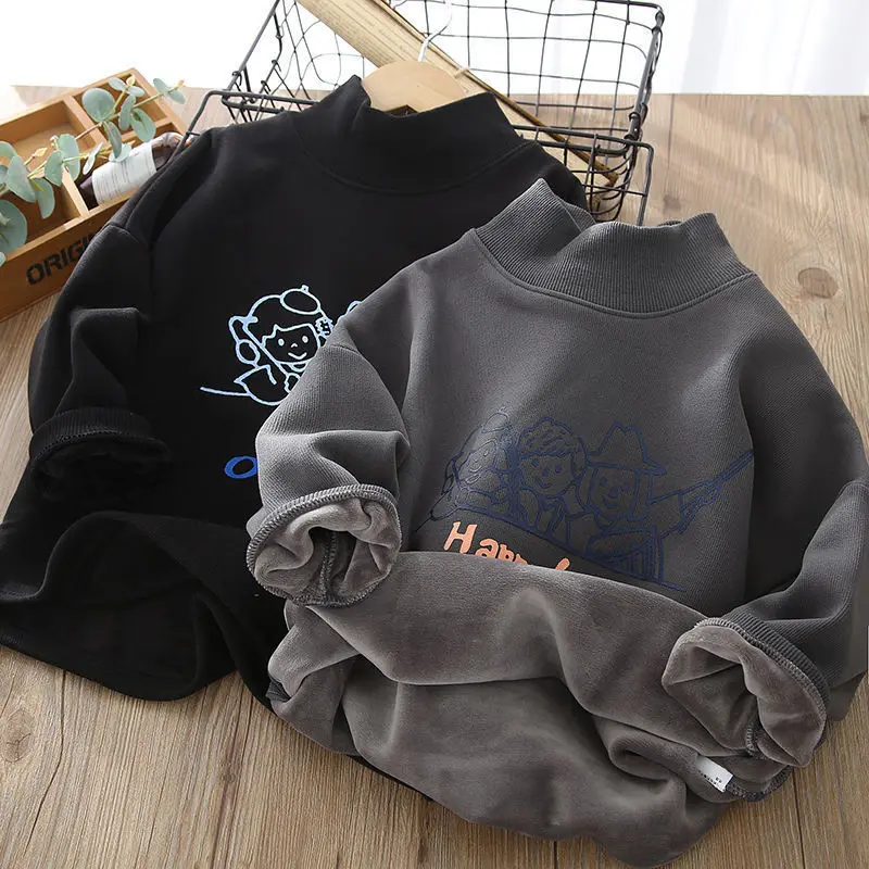 Boys Hoodies Sweatshirts Cotton Tops 2022 Grey Warm Thicken Plus Velvet Winter Autumn Toddler Pullover Baby's Kids Children's Cl
Boys Hoodies Sweatshirts Cotton Tops 2022 Grey Warm Thicken Plus Velvet Winter Autumn Toddler Pullover Baby's Kids Children's Cl