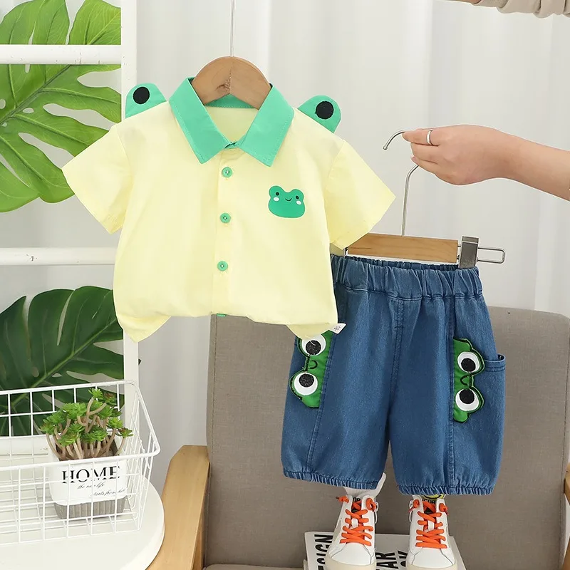 Summer Baby Boys Clothing Sets Children Cartoon Frog Short Sleeve Shirt Shorts 0-4 Years Kids Clothes Toddler Infant Outfits
Summer Baby Boys Clothing Sets Children Cartoon Frog Short Sleeve Shirt Shorts 0-4 Years Kids Clothes Toddler Infant Outfits