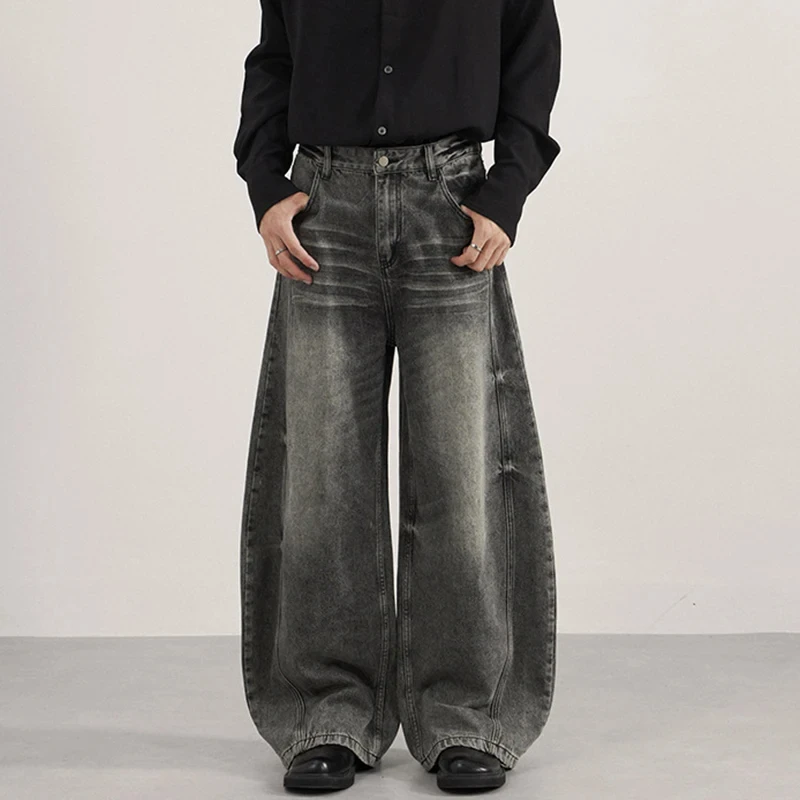 Men's Jeans Washing Solid Color Wide Leg Casual Streetwear Silhouette Worn-out Baggy Autumn Trendy Male Denim Pants
Men's Jeans Washing Solid Color Wide Leg Casual Streetwear Silhouette Worn-out Baggy Autumn Trendy Male Denim Pants
