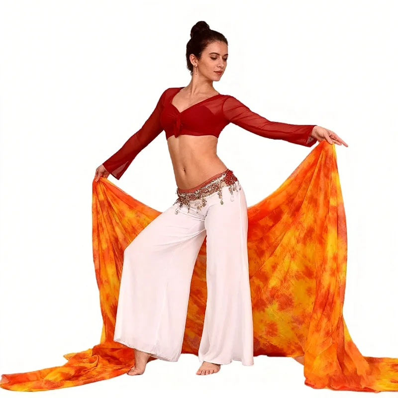 1PC Natural Silk Belly Dance Veil Dance Shawl Scarf Orange Mixed Colors Belly Dance Practice Performance Silk Veil 250/270*114cm
1PC Natural Silk Belly Dance Veil Dance Shawl Scarf Orange Mixed Colors Belly Dance Practice Performance Silk Veil 250/270*114cm