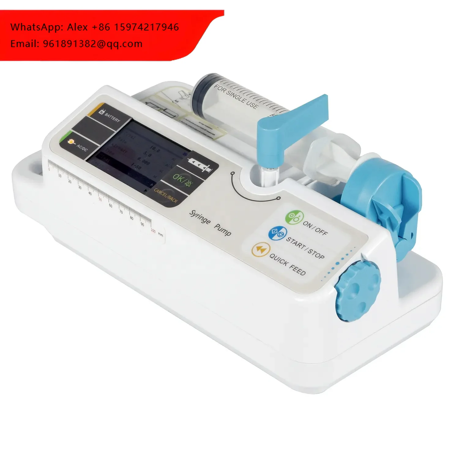 Hospital Veterinary Clinics High Inteligence High Safety Simple Operation Stable Working Medical Syringe Pump
Hospital Veterinary Clinics High Inteligence High Safety Simple Operation Stable Working Medical Syringe Pump