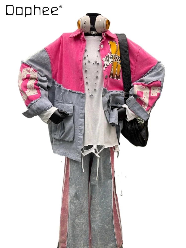 European Style Printed Pocket Long Sleeve Denim Shirt for Women 2025 Autumn New American Retro Color Block Loose Button Jacket
European Style Printed Pocket Long Sleeve Denim Shirt for Women 2025 Autumn New American Retro Color Block Loose Button Jacket