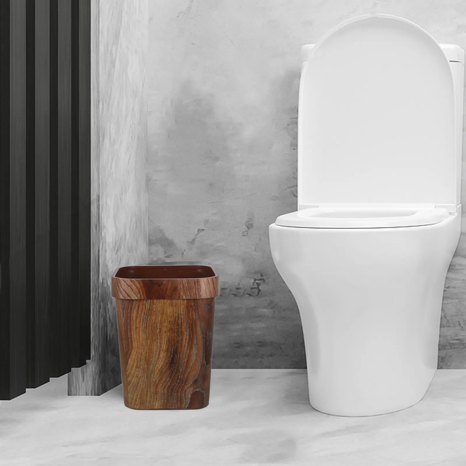 Wood Grain Plastic Trash Can Elegant Open Decorative Garbage Bin with Detachable Ring for Home Office Bathroom
Wood Grain Plastic Trash Can Elegant Open Decorative Garbage Bin with Detachable Ring for Home Office Bathroom