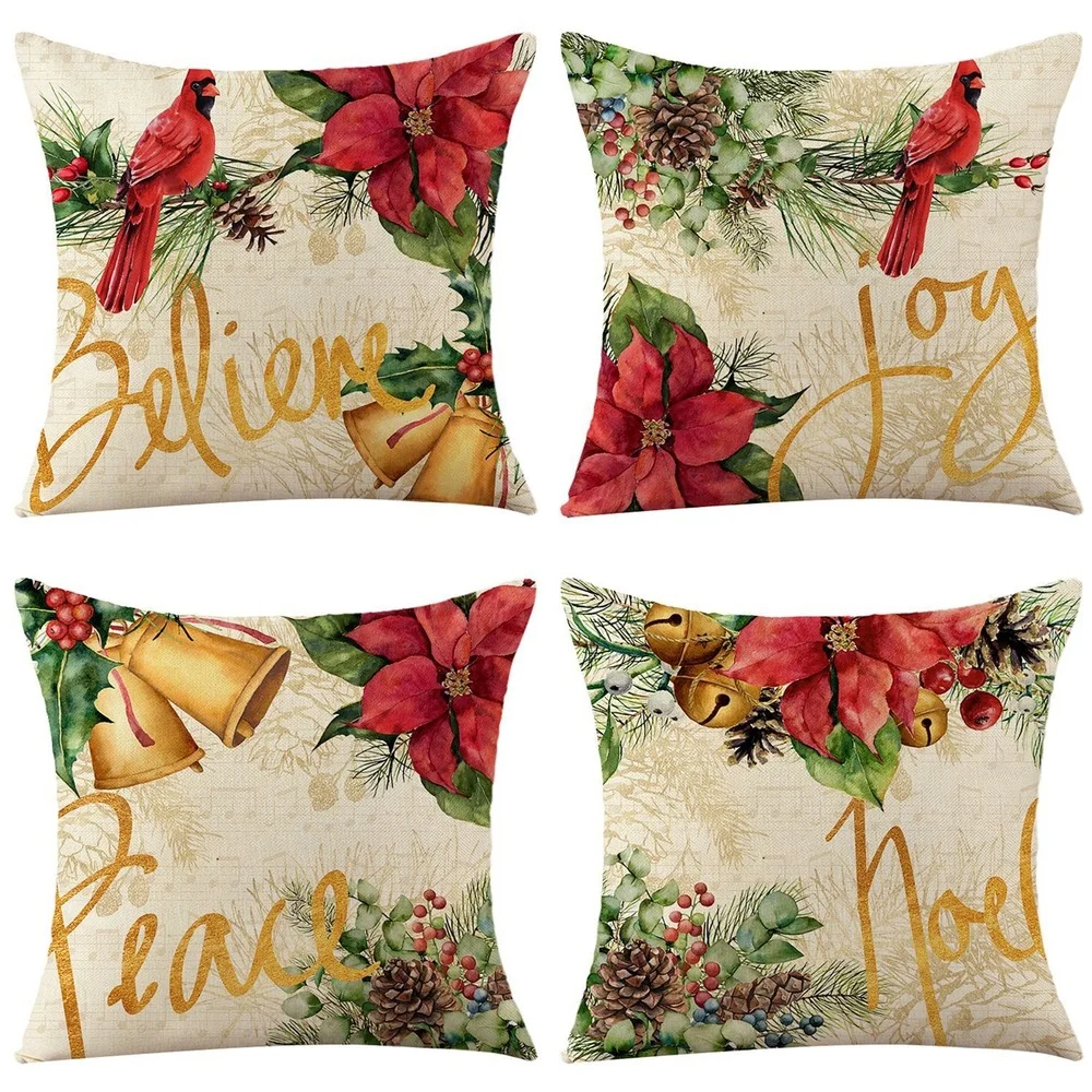 Christmas Tree Robin Poinsettia Bells Printed Cushion Cover Xmas Decorative Pillows Cover Farmhouse Home Decor Throw Pillow Case
Christmas Tree Robin Poinsettia Bells Printed Cushion Cover Xmas Decorative Pillows Cover Farmhouse Home Decor Throw Pillow Case
