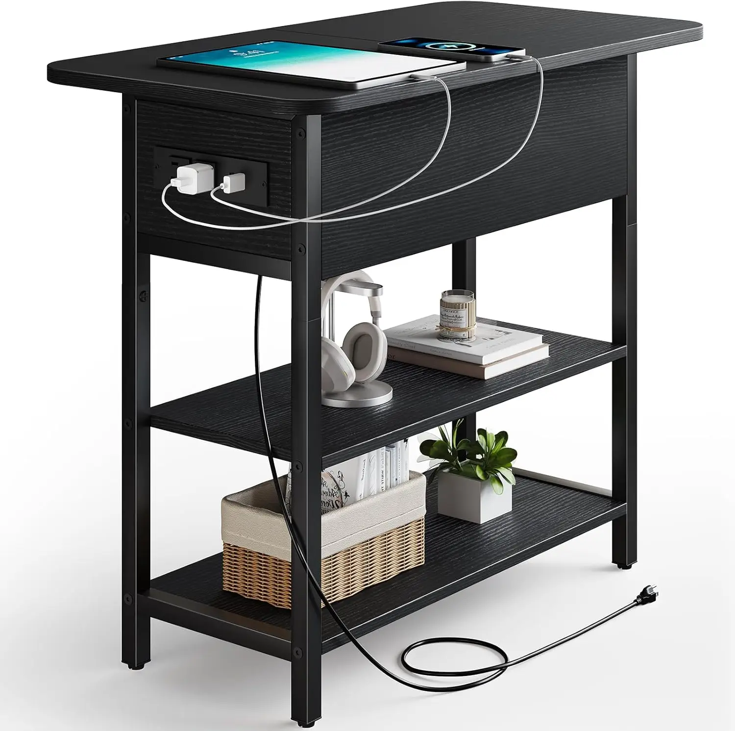 End Table with Charging Station, Flip Top Side Table with USB Ports and Outlets, Sofa Couch Table Bedside Table for Living Ro
End Table with Charging Station, Flip Top Side Table with USB Ports and Outlets, Sofa Couch Table Bedside Table for Living Ro