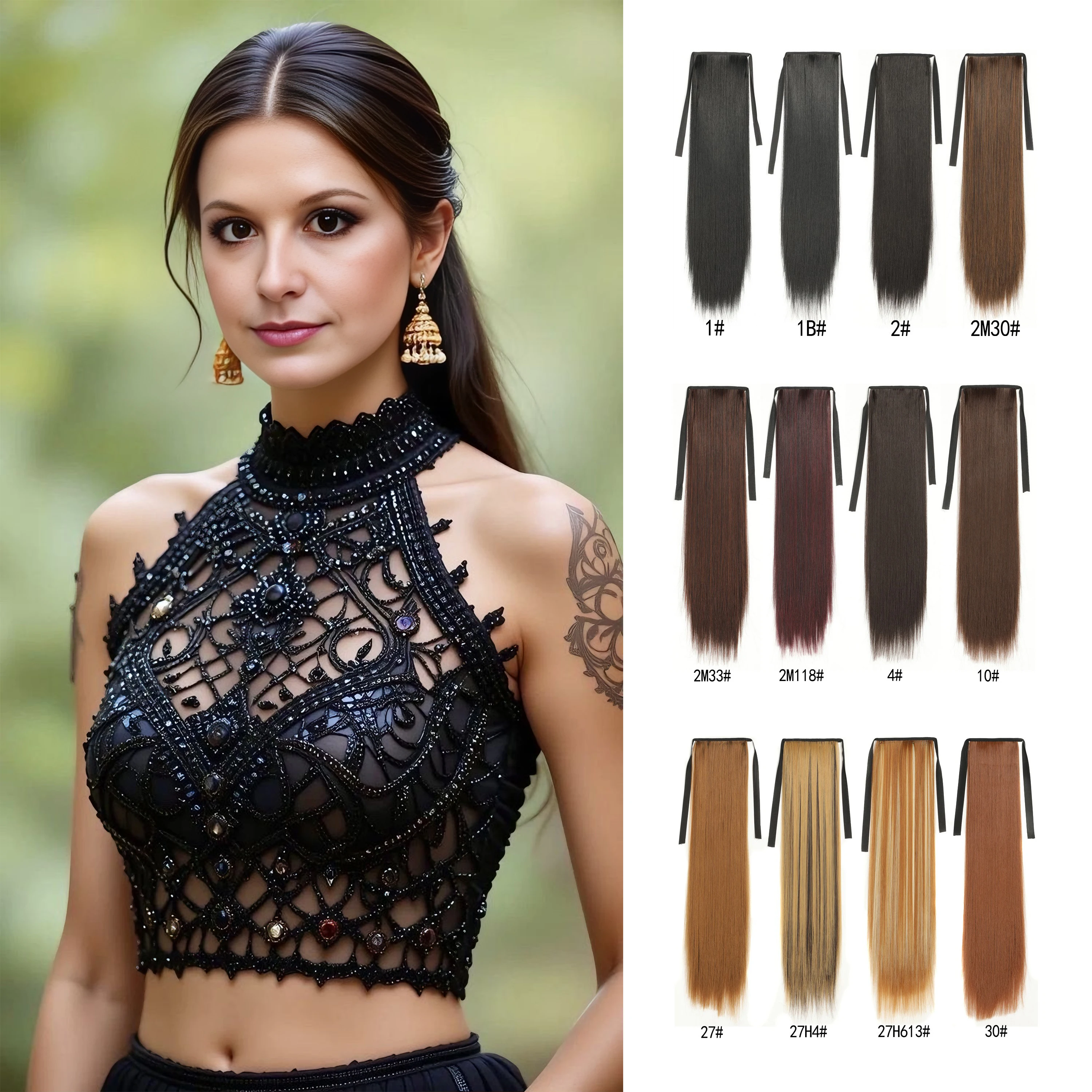 Длинный прямой конский хвост из синтетического волокна для волос, 22-дюймовые наращивания на шнурке, искусственный хвост для вечеринок, косплея и повседневного стиля
Длинный прямой конский хвост из синтетического волокна для волос, 22-дюймовые наращивания на шнурке, искусственный хвост для вечеринок, косплея и повседневного стиля