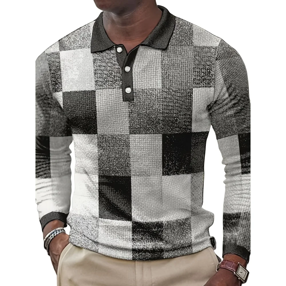 Mens Polo Shirts Plaid Retro Block Print Street Fashion Lapel Long Sleeves Tops Outdoor Sports Buttons Golf Wear Men's T-Shirt
Mens Polo Shirts Plaid Retro Block Print Street Fashion Lapel Long Sleeves Tops Outdoor Sports Buttons Golf Wear Men's T-Shirt