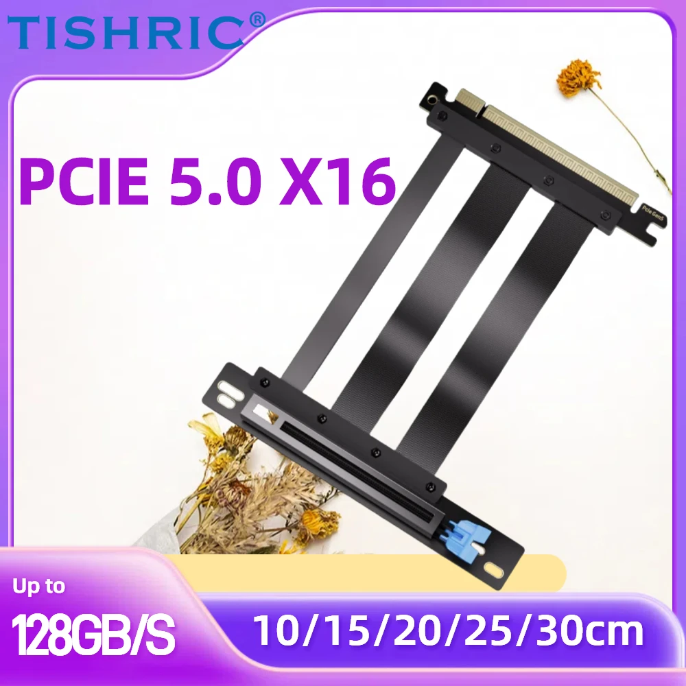 TISHRIC 10/15/20/30 cm Right angle PCIE 5.0 Riser Cable for Gen 5 GPU Vertical Mount X16 128GB/s Speed Compatible with PCIe 4.0
TISHRIC 10/15/20/30 cm Right angle PCIE 5.0 Riser Cable for Gen 5 GPU Vertical Mount X16 128GB/s Speed Compatible with PCIe 4.0
