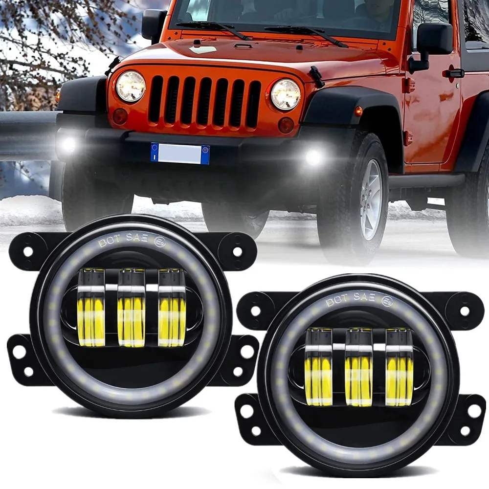 Car Accessories 4Inch Led Fog Light For Jeep Wrangler JK 2007-2018 Front Bumper DRL Turn Signal Halo Passing Light 30W
Car Accessories 4Inch Led Fog Light For Jeep Wrangler JK 2007-2018 Front Bumper DRL Turn Signal Halo Passing Light 30W