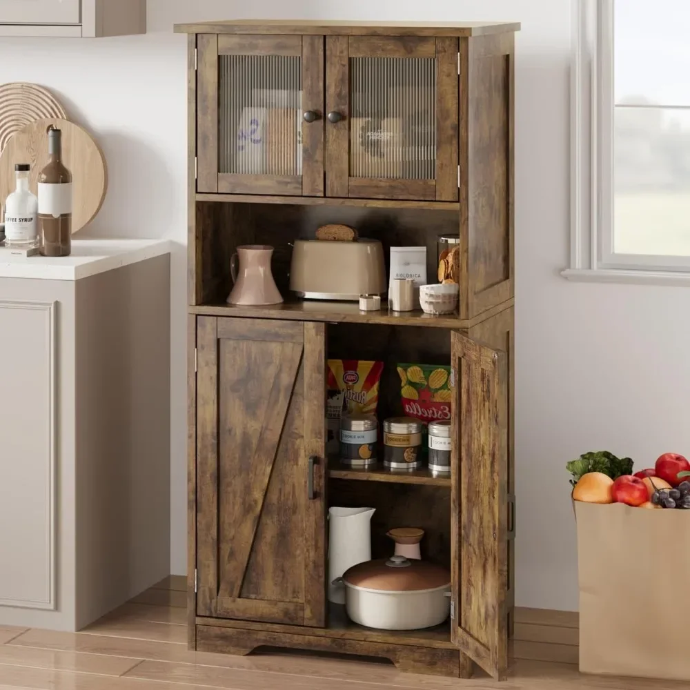 Kitchen Pantry Storage Cabinet with Doors and Shelves, 50.4" Freestanding Pantry Cabinets, Wooden Cupboard,
Kitchen Pantry Storage Cabinet with Doors and Shelves, 50.4" Freestanding Pantry Cabinets, Wooden Cupboard,
