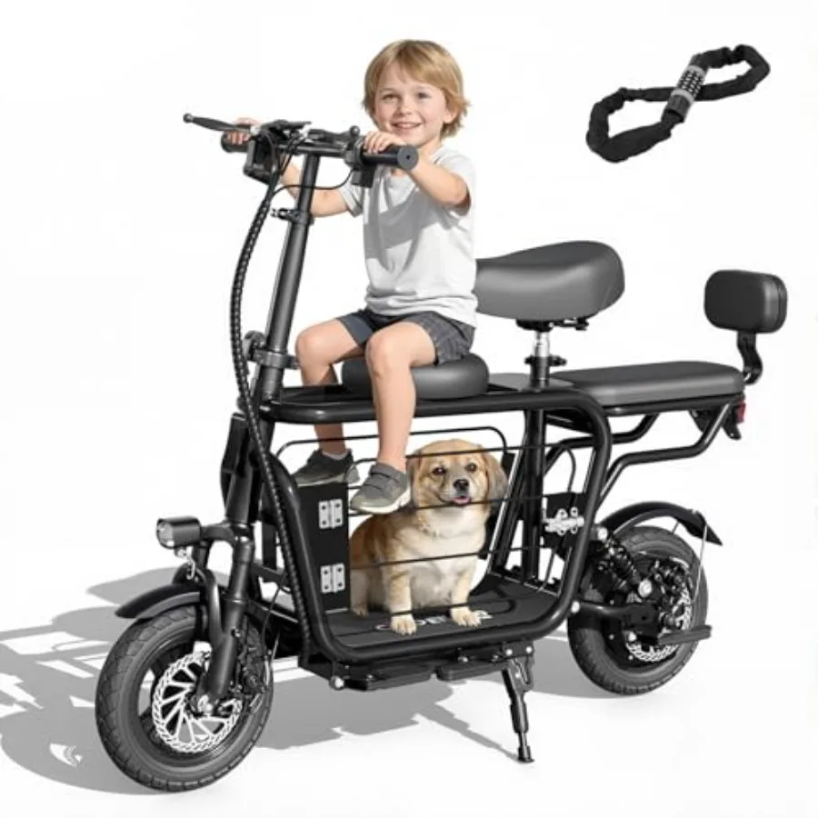 Adult electric scooter with seat for urban commuting, aluminum alloy frame, matte black finish, 750W peak power motor and 20-mi
Adult electric scooter with seat for urban commuting, aluminum alloy frame, matte black finish, 750W peak power motor and 20-mi