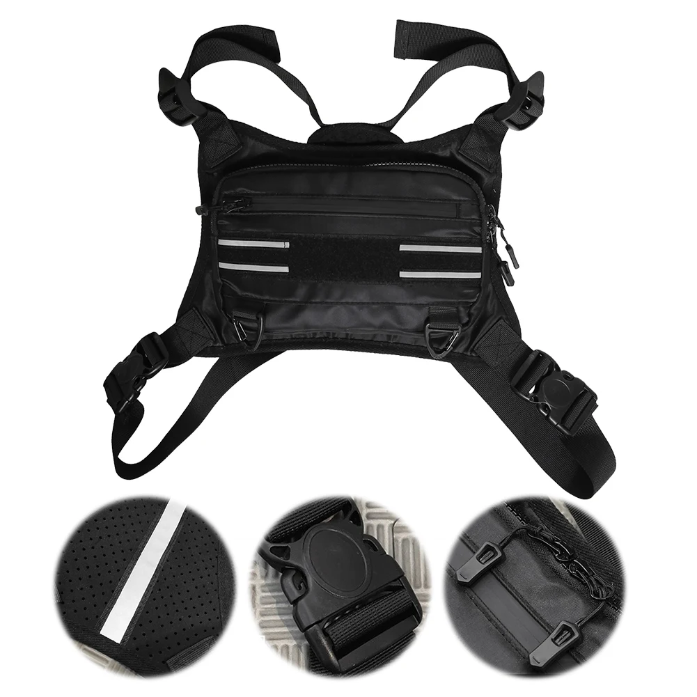 Sports Chest Bag Lightweight Chest Rig Bag Water Resistant Front Chest Pack with Reflective Strip for Running Camping
Sports Chest Bag Lightweight Chest Rig Bag Water Resistant Front Chest Pack with Reflective Strip for Running Camping