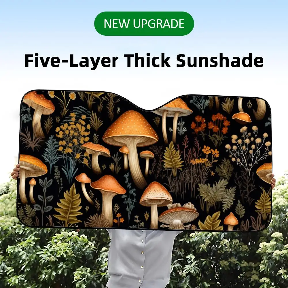 Retro Moth Mushroom Sun Visor Five-Layer Aluminum Foil Windshield Sunshades UV Protector & Heat Shield Car Front Window
Retro Moth Mushroom Sun Visor Five-Layer Aluminum Foil Windshield Sunshades UV Protector & Heat Shield Car Front Window