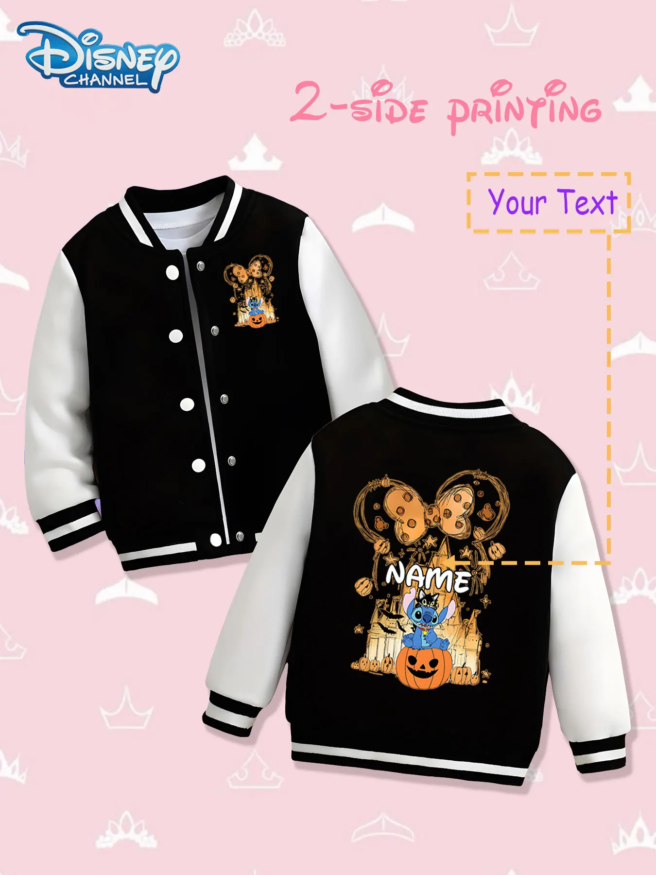 MINISO Disney Stitch Halloween Castle Children's Baseball Jacket - Stitch combines Halloween elements with double-sided castle p
MINISO Disney Stitch Halloween Castle Children's Baseball Jacket - Stitch combines Halloween elements with double-sided castle p