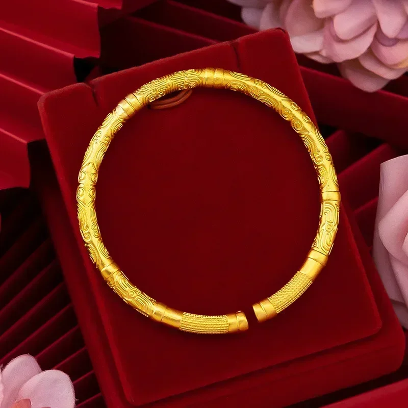 9999 real gold 24K yellow gold Women's Ancient Pattern Bracelet Kuilong Bracelet
9999 real gold 24K yellow gold Women's Ancient Pattern Bracelet Kuilong Bracelet
