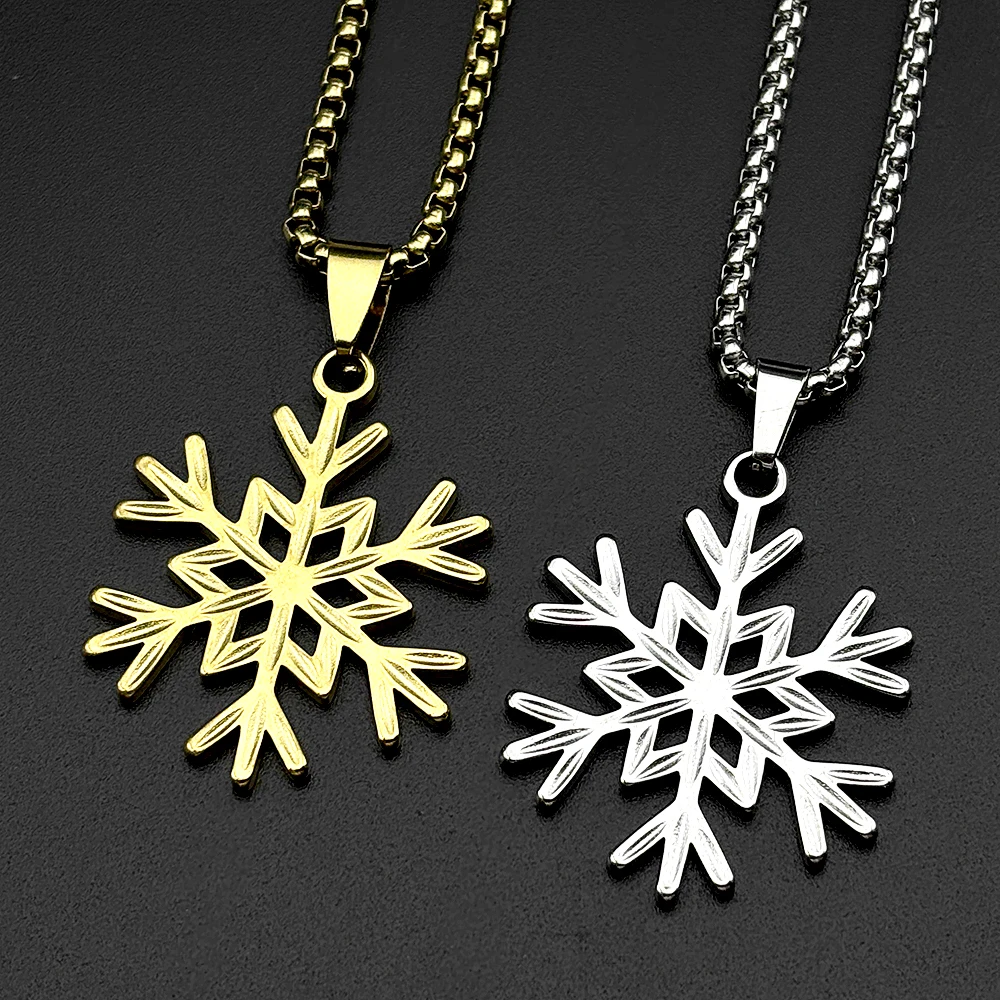 Hollow Snowflake Pendant Necklace For Women Men Stainless Steel Gold Color Fashion Winter Chain Jewelry Minimalist Gift
Hollow Snowflake Pendant Necklace For Women Men Stainless Steel Gold Color Fashion Winter Chain Jewelry Minimalist Gift