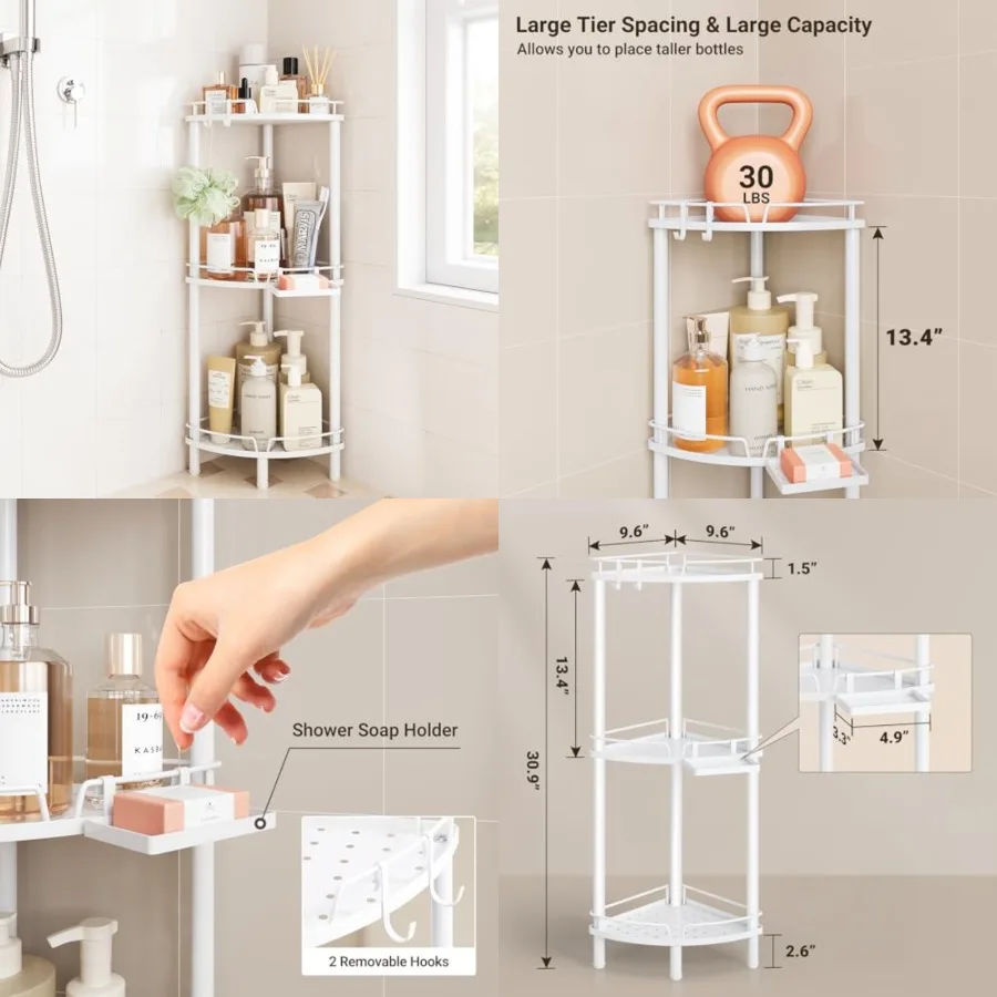 Corner Shower Caddy Standing, Rustproof Metal Shower Organizer with Soap Holder, Floor Shower Corner Shelf Rack Storage Stands
Corner Shower Caddy Standing, Rustproof Metal Shower Organizer with Soap Holder, Floor Shower Corner Shelf Rack Storage Stands