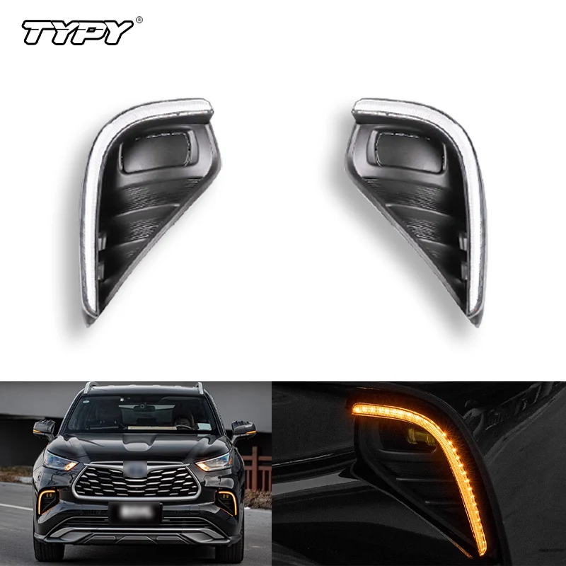 TYPY 2 шт. крышка передней противотуманной фары со светодиодной DRL дневные ходовые огни указателя поворота для Toyota Highlander 2021 2022 2023
TYPY 2 шт. крышка передней противотуманной фары со светодиодной DRL дневные ходовые огни указателя поворота для Toyota Highlander 2021 2022 2023