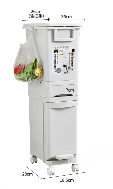 Functional Household Kitchen Classification Waste Bins Double-layer Large Dry and Wet Separation Trash Can Bathroom Separate
Functional Household Kitchen Classification Waste Bins Double-layer Large Dry and Wet Separation Trash Can Bathroom Separate