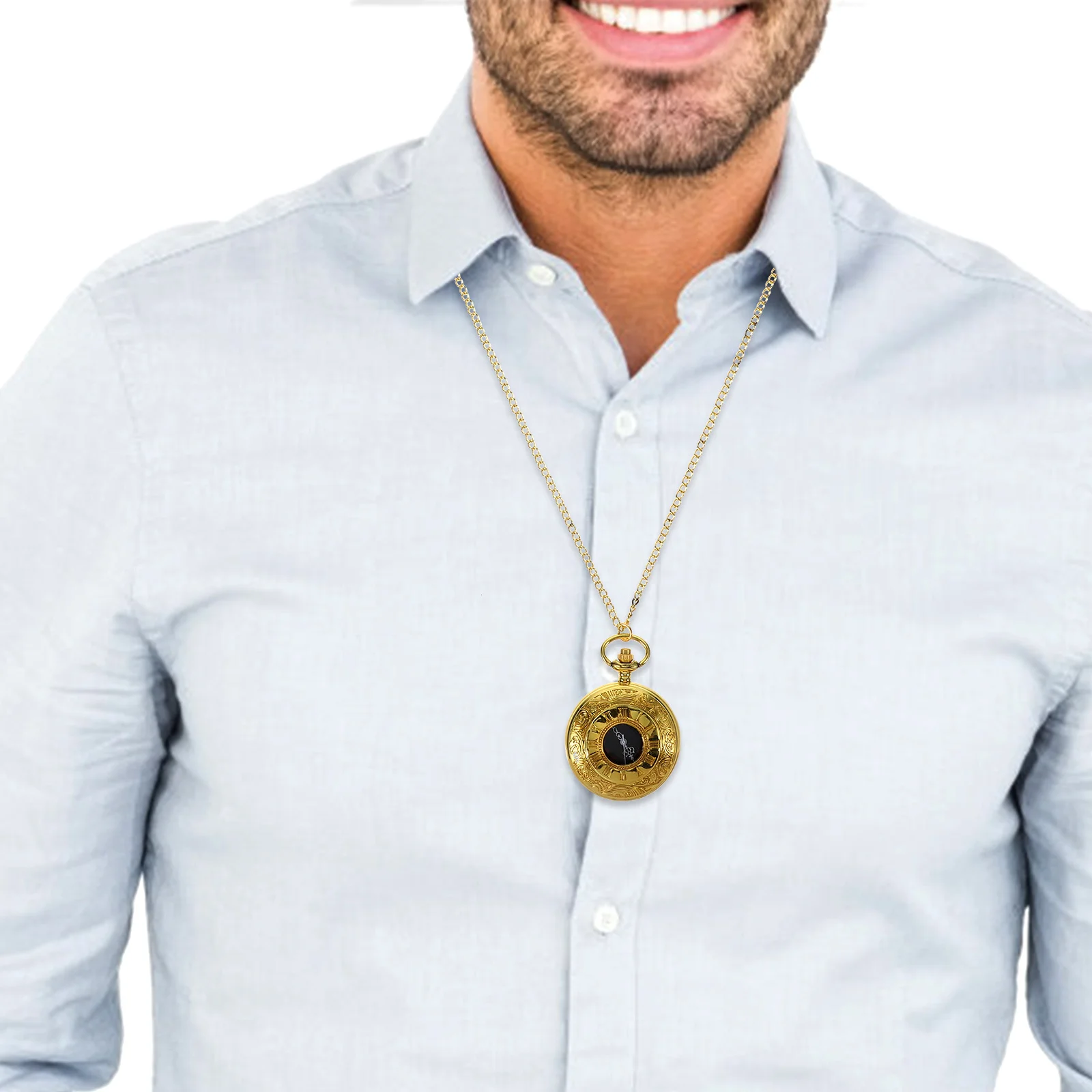 Retro Gold Pocket Watch Carve Pattern Roman Numeral Vintage Hanging Watch Decorative Portable Gift for Men Birthday Gift
Retro Gold Pocket Watch Carve Pattern Roman Numeral Vintage Hanging Watch Decorative Portable Gift for Men Birthday Gift