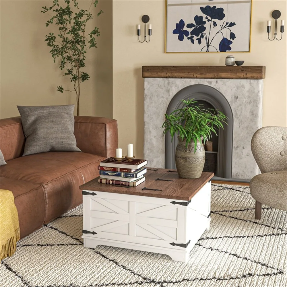 Farmhouse Coffee Table with Storage, Center Table with Hinged Lift Top and Hidden Space, Square Coffee Table for Living Room
Farmhouse Coffee Table with Storage, Center Table with Hinged Lift Top and Hidden Space, Square Coffee Table for Living Room