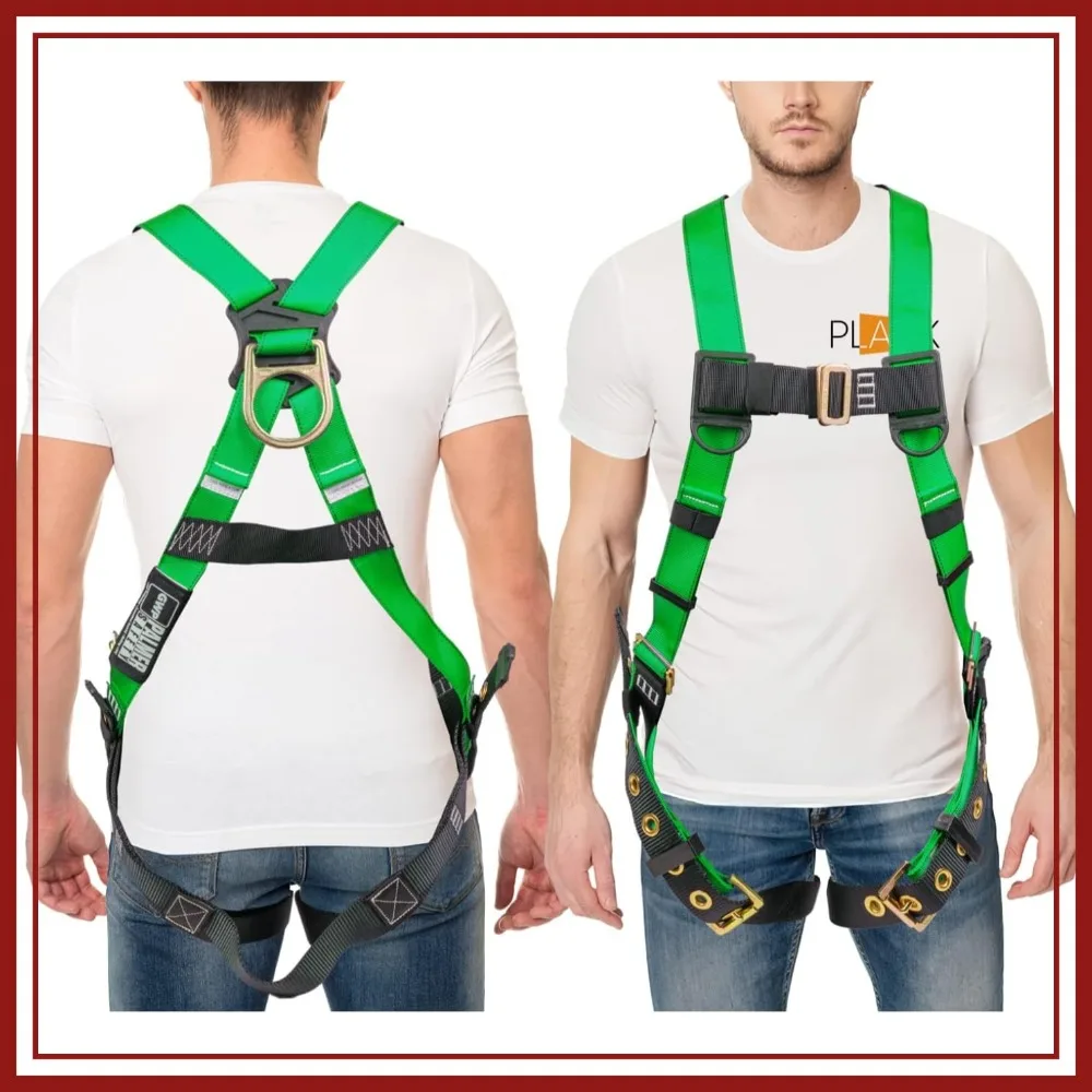 Safety Construction Harness 5 Point Adjustment, Back D-Ring, Grommet Legs, OSHA ANSI Compliant
Safety Construction Harness 5 Point Adjustment, Back D-Ring, Grommet Legs, OSHA ANSI Compliant
