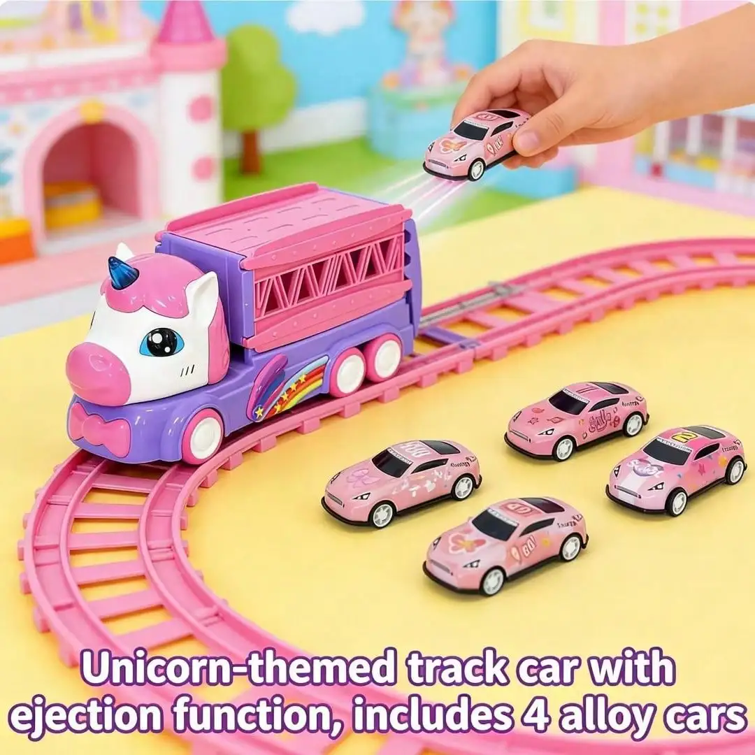 Unicorn Catapult Track Car Set, Alloy Car with Light Music, Kids Holiday Gift
Unicorn Catapult Track Car Set, Alloy Car with Light Music, Kids Holiday Gift