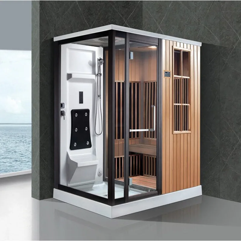 Customize size dry and wet separation steam sauna room steam shower enclosure with sauna stove
Customize size dry and wet separation steam sauna room steam shower enclosure with sauna stove