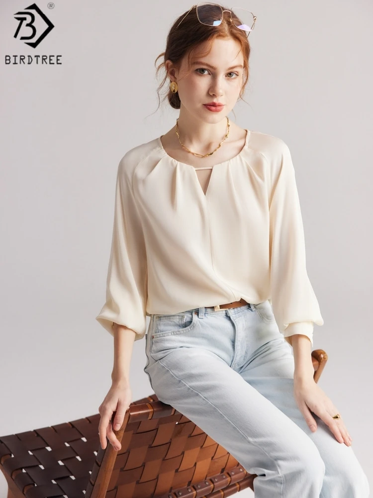 Женская эластичная блузка Birdtree, 19 мм, 90% натуральный шелк, 10% спандекс, с V-образным вырезом, длинными рукавами, модель T61834JF, новинка 2026 года
Женская эластичная блузка Birdtree, 19 мм, 90% натуральный шелк, 10% спандекс, с V-образным вырезом, длинными рукавами, модель T61834JF, новинка 2026 года