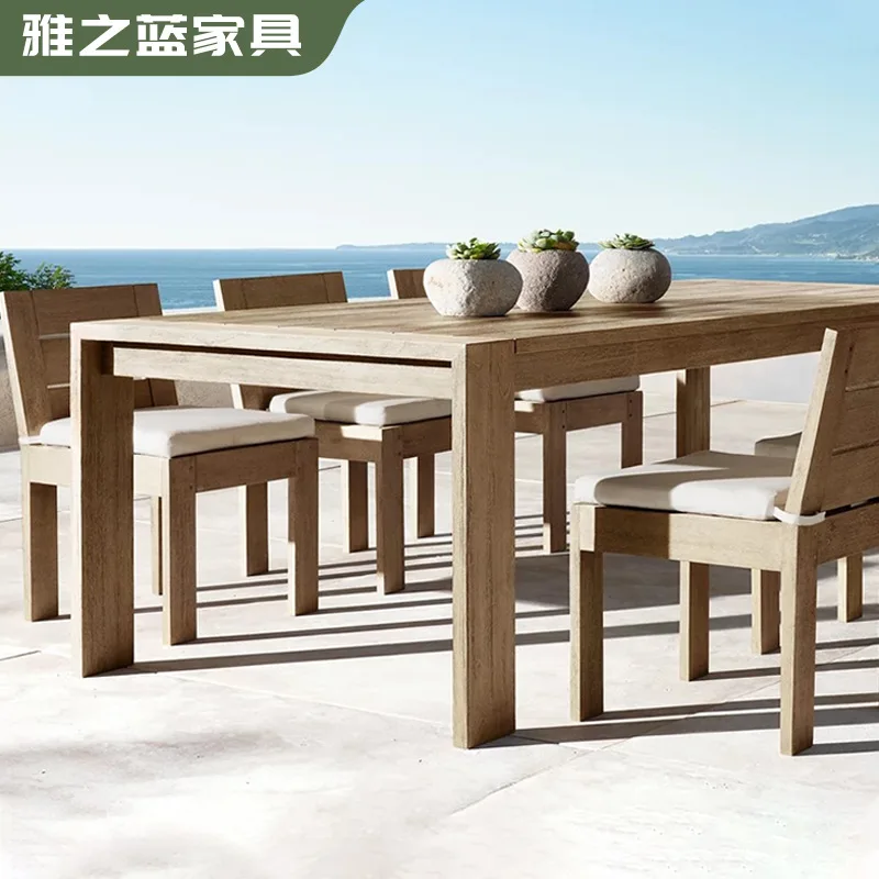 Outdoor Solid Wood Long Table Villa Courtyard Outdoor Tables And Chairs Hotel Outdoor Teak Dining Table Open-air
Outdoor Solid Wood Long Table Villa Courtyard Outdoor Tables And Chairs Hotel Outdoor Teak Dining Table Open-air