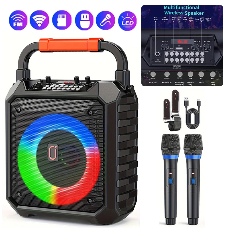 Jyx # Portable Dual Microphone Karaoke Machine Adult and Kidsren Speaker Family Ktv System Family Party Gift Hifi Stereo Bluetooth Microphone
Jyx # Portable Dual Microphone Karaoke Machine Adult and Kidsren Speaker Family Ktv System Family Party Gift Hifi Stereo Bluetooth Microphone