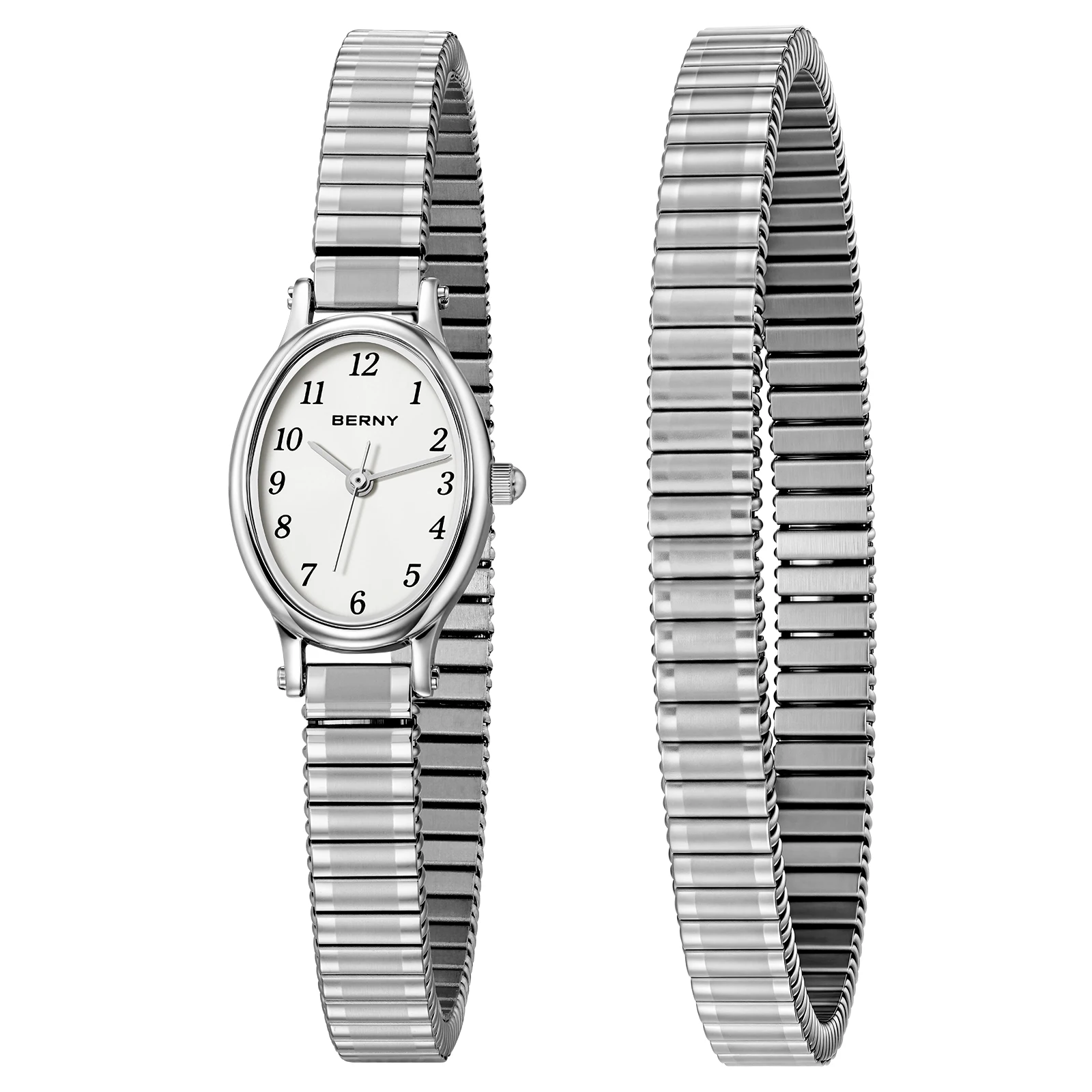 BERNY Women's Watches Luxury Casual Elastic Strap Dress Ladies Watch Stretch Bangle Stainless Steel Easy Read Wristwatch Gifts
BERNY Women's Watches Luxury Casual Elastic Strap Dress Ladies Watch Stretch Bangle Stainless Steel Easy Read Wristwatch Gifts