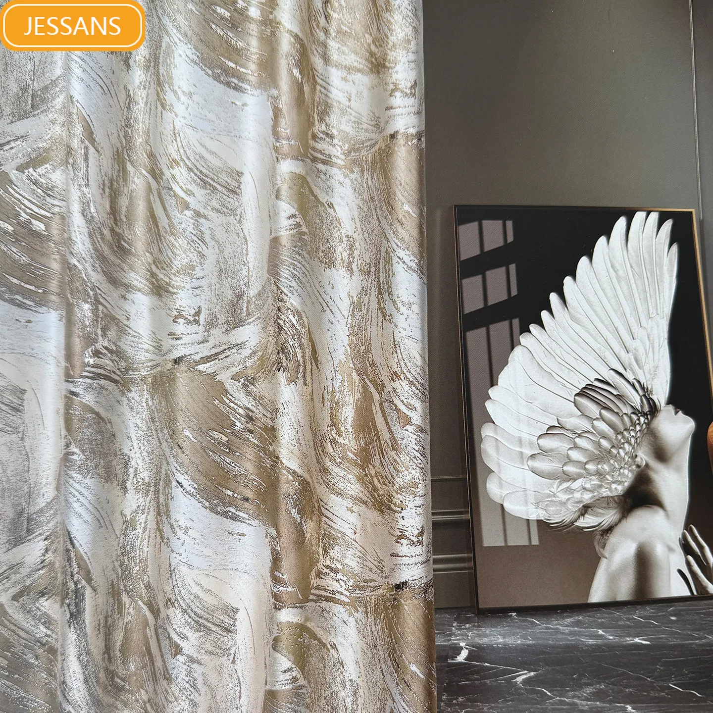 High Grade Gold Thread Jacquard Gold Thickened Sound Insulation Curtains for Living Room Bedroom French Window Customized
High Grade Gold Thread Jacquard Gold Thickened Sound Insulation Curtains for Living Room Bedroom French Window Customized
