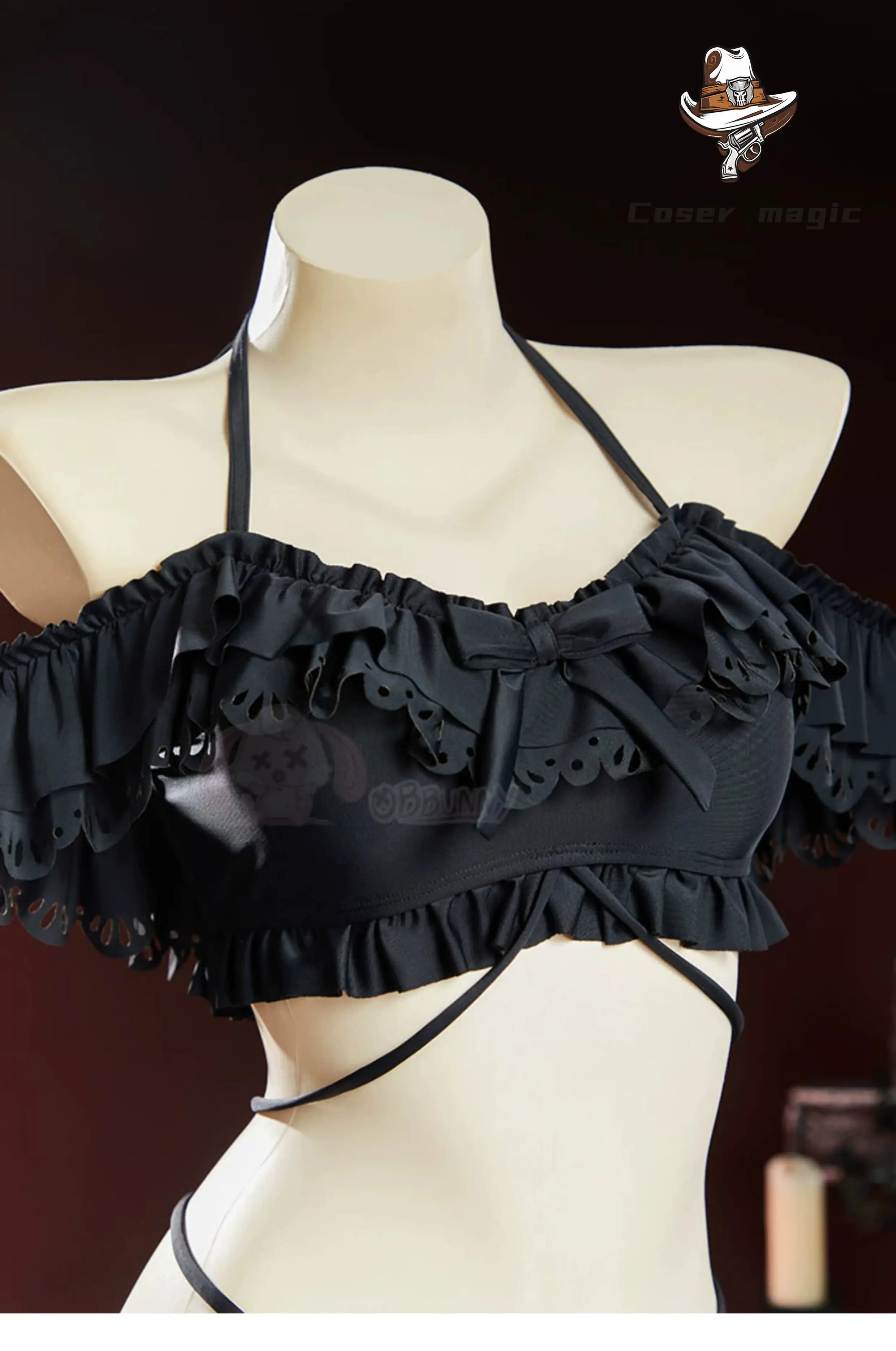Vintage Gothic Alt Aesthetic Swimsuit Cosplay, Cute Ruffled Split Cami Black Swim Skirt
Vintage Gothic Alt Aesthetic Swimsuit Cosplay, Cute Ruffled Split Cami Black Swim Skirt