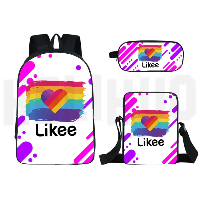 Russia Type LIKEE Video App Backpack Women 3D Print Likee 3pcs/set Bag Double Layer Zipper Back Pack Pencil Case Bagpack
Russia Type LIKEE Video App Backpack Women 3D Print Likee 3pcs/set Bag Double Layer Zipper Back Pack Pencil Case Bagpack