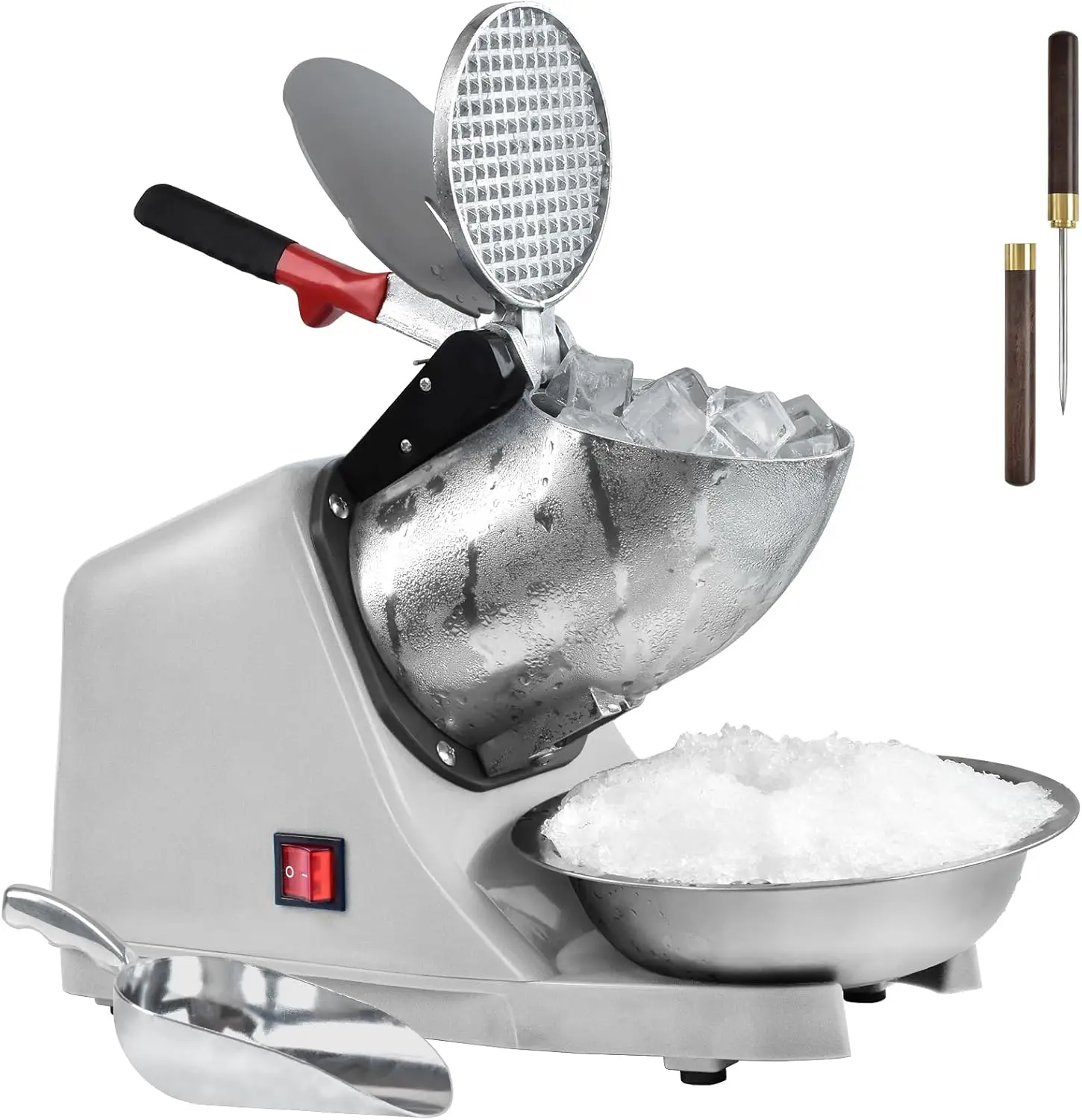 300W Electric Ice Shaver Machine, 3 Blades, 2200r/min, Splash-Proof, Home & Commercial Use, Silver
300W Electric Ice Shaver Machine, 3 Blades, 2200r/min, Splash-Proof, Home & Commercial Use, Silver