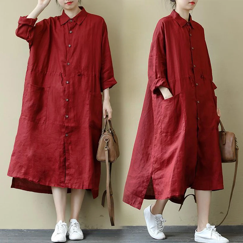 Весенняя хлопковая подкладка Long Sve irt Dr, женская мода большого размера, свободный крой с кетами, однотонный, для поездок на работу, Sle Dr
Весенняя хлопковая подкладка Long Sve irt Dr, женская мода большого размера, свободный крой с кетами, однотонный, для поездок на работу, Sle Dr