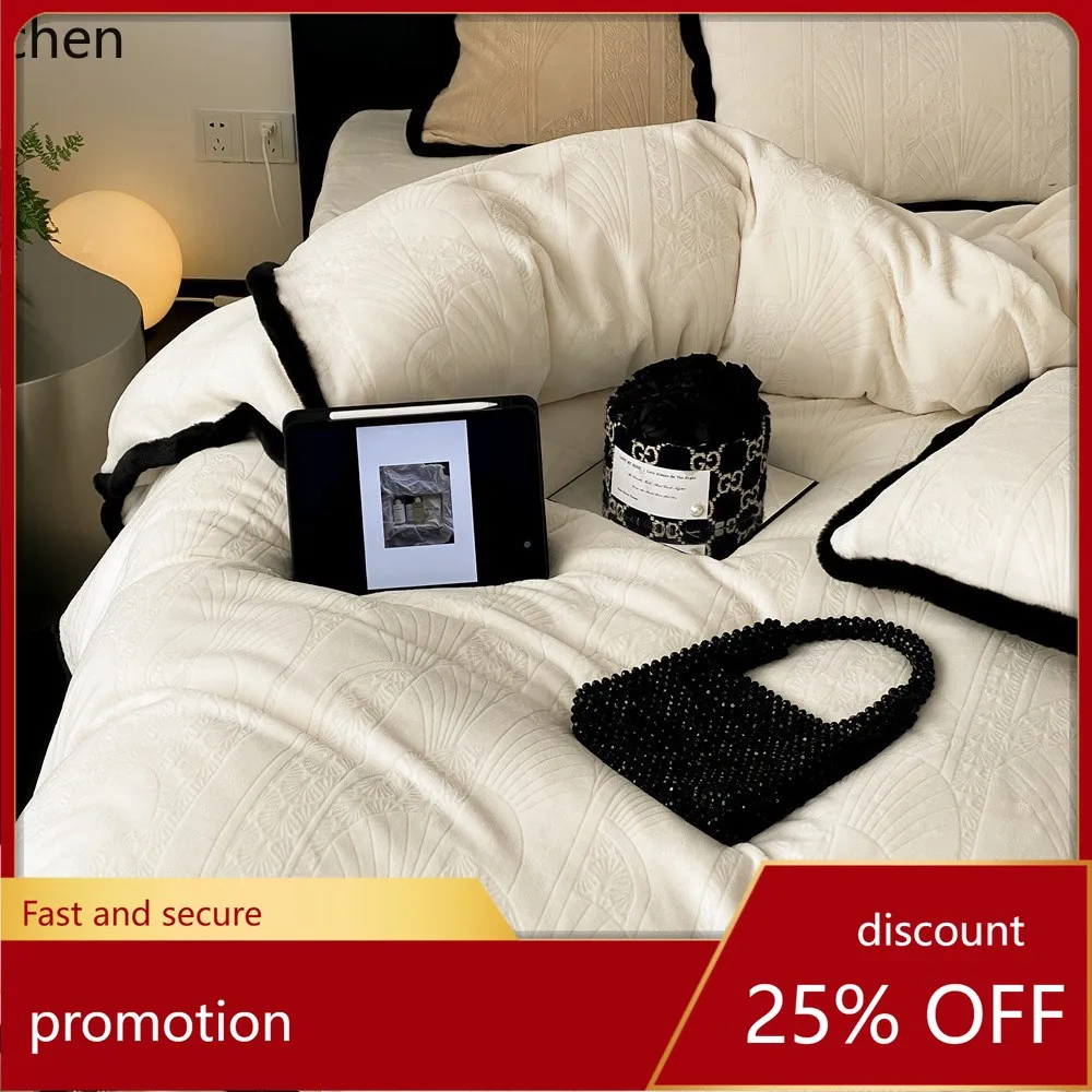 H1 High-end Warm Milk Velvet Four-piece Set with Thick Textured Jacquard Embossed Duvet Cover, Bed Sheet, and Fitted Sheet
H1 High-end Warm Milk Velvet Four-piece Set with Thick Textured Jacquard Embossed Duvet Cover, Bed Sheet, and Fitted Sheet
