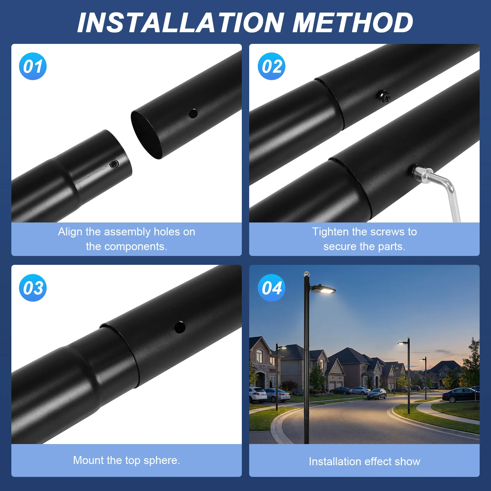 10Ft Tall Courtyard Light Pole with Rebar Cage Base Heavy Duty Street Lamp Post Weather-Resistant for Street/Parking Lots/Park
10Ft Tall Courtyard Light Pole with Rebar Cage Base Heavy Duty Street Lamp Post Weather-Resistant for Street/Parking Lots/Park